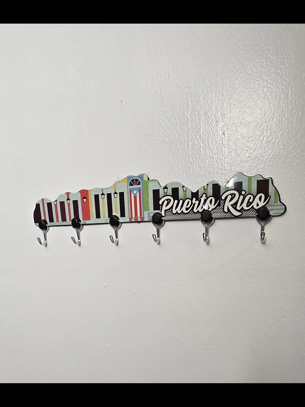 Puerto Rico Colorful Door Wall Hook Rack - Black & Multicolor